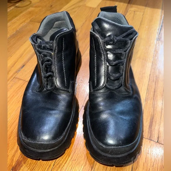 Prada Men’s Leather Lace Up Vibram Ankle Boots Prada Men main image 4